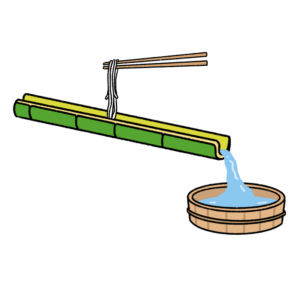 流しそうめんのイラスト