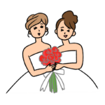 女性の同性結婚のイラスト