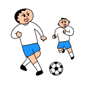 パスするサッカー選手のイラスト