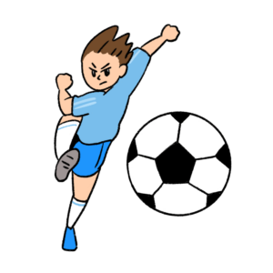 シュートするサッカー選手のイラスト