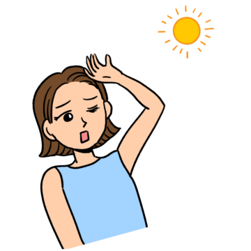 紫外線を気にする女性のイラスト