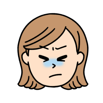 かなり怒っている女性のイラスト