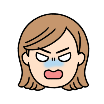 すごく怒っている女性のイラスト