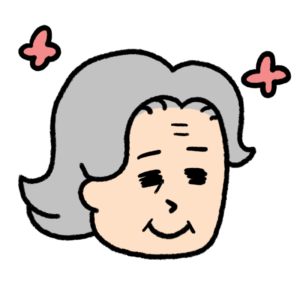 喜ぶ表情のおばあさんのイラスト