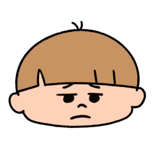 落ち込んだ表情の男の子のイラスト