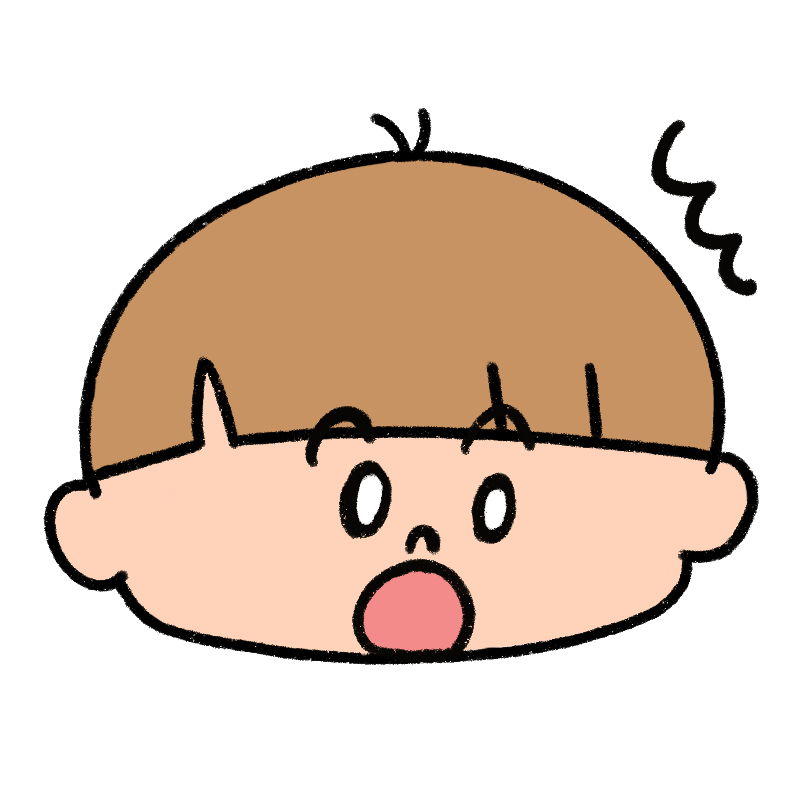 驚いた表情の男の子のイラスト