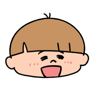 笑った表情の男の子のイラスト