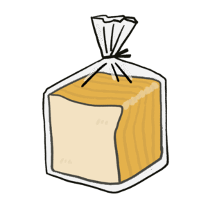 袋に入った食パンのイラスト