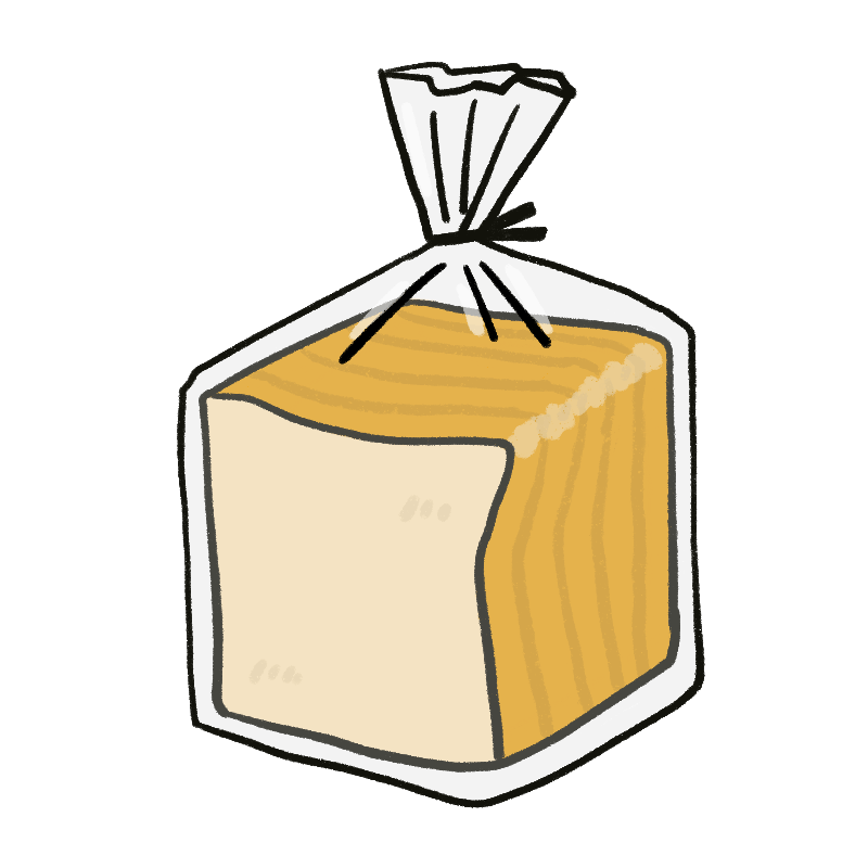 袋に入った食パンのイラスト