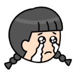 ぴえんの表情の女の子のイラスト