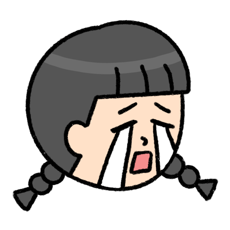 泣く表情の女の子のイラスト
