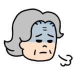 落ち込む表情のおばあさんのイラスト