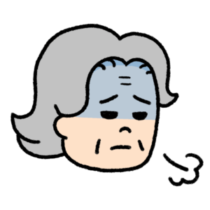 落ち込む表情のおばあさんのイラスト