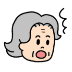 驚く表情のおばあさんのイラスト