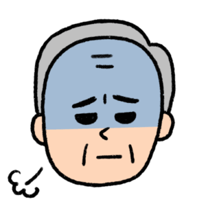落ち込む表情のおじさんのイラスト