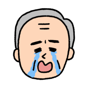 無く表情の中年男性のイラスト