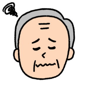 困った表情の中年男性のイラスト