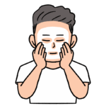 パックする男性のイラスト