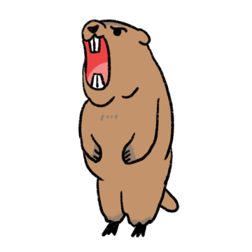 叫ぶマーモットのイラスト