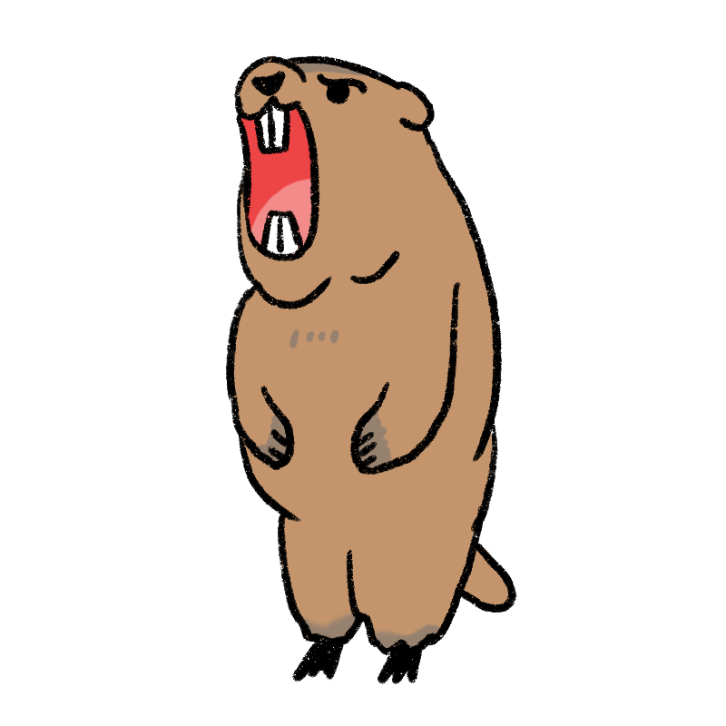 叫ぶマーモットのイラスト