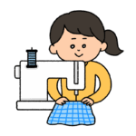 ミシンを使う女性のイラスト