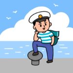 波止場立ちのイラスト