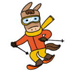 スキーをする馬のイラスト