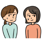 気まずい女性2人組のイラスト