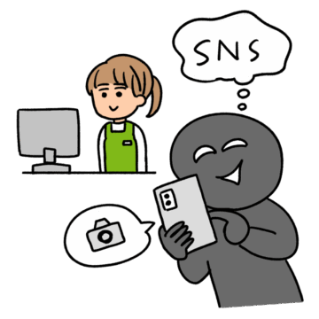 カスタマーハラスメントのイラスト【無断撮影・SNS投稿】のイラスト