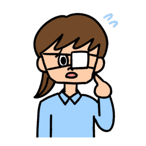 眼帯をつける女性のイラスト