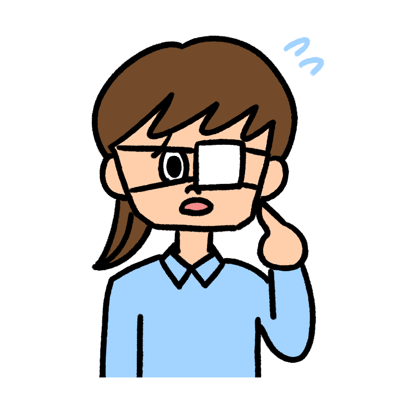 眼帯をつける女性のイラスト